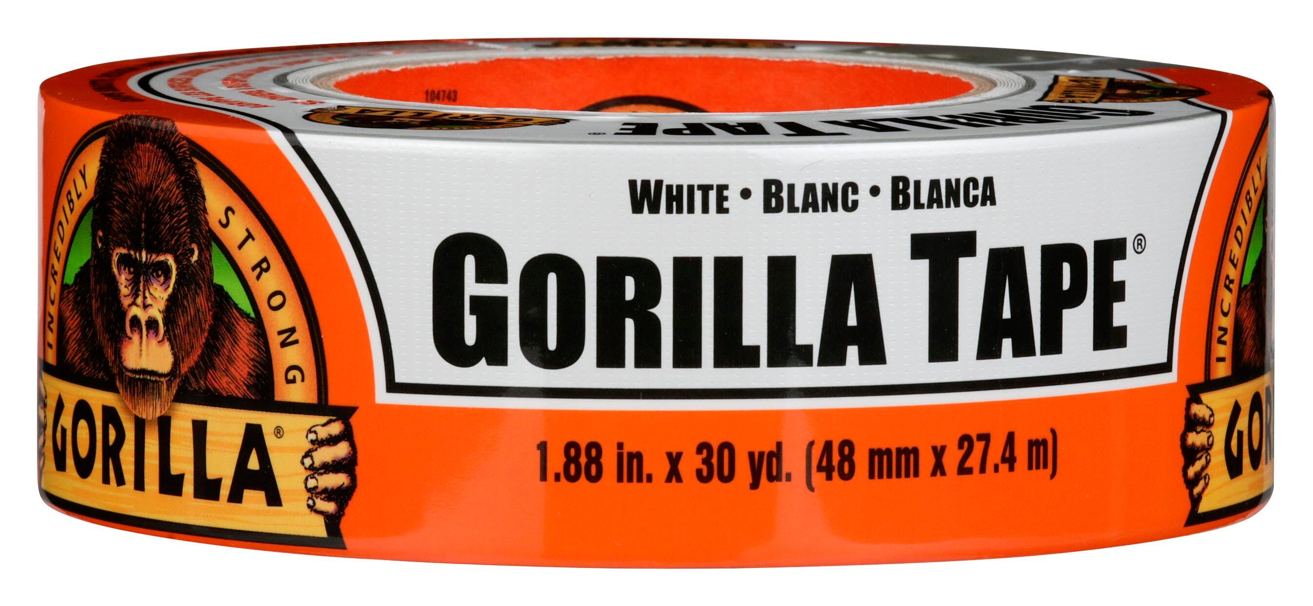 Gorilla Glue White Gorilla Tape, 1.88 Inches x 30 Yards, White, Item Number 2103229